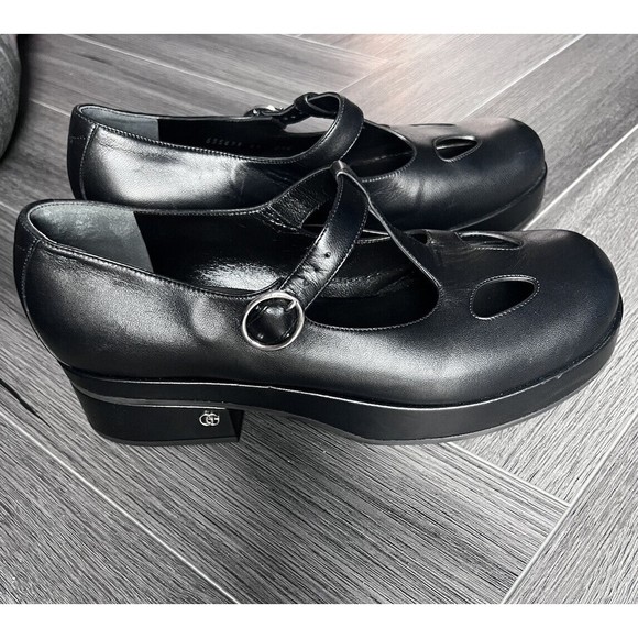 COPY - GUCCI  WOMEN’S BLACK LEATHER PLATFORM MARYJANE SHOE  41 - Picture 3 of 13